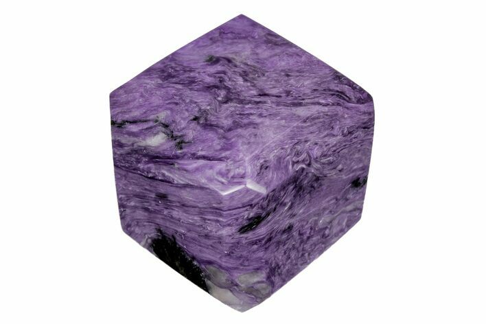 Polished Purple Charoite Cube - Siberia #211769
